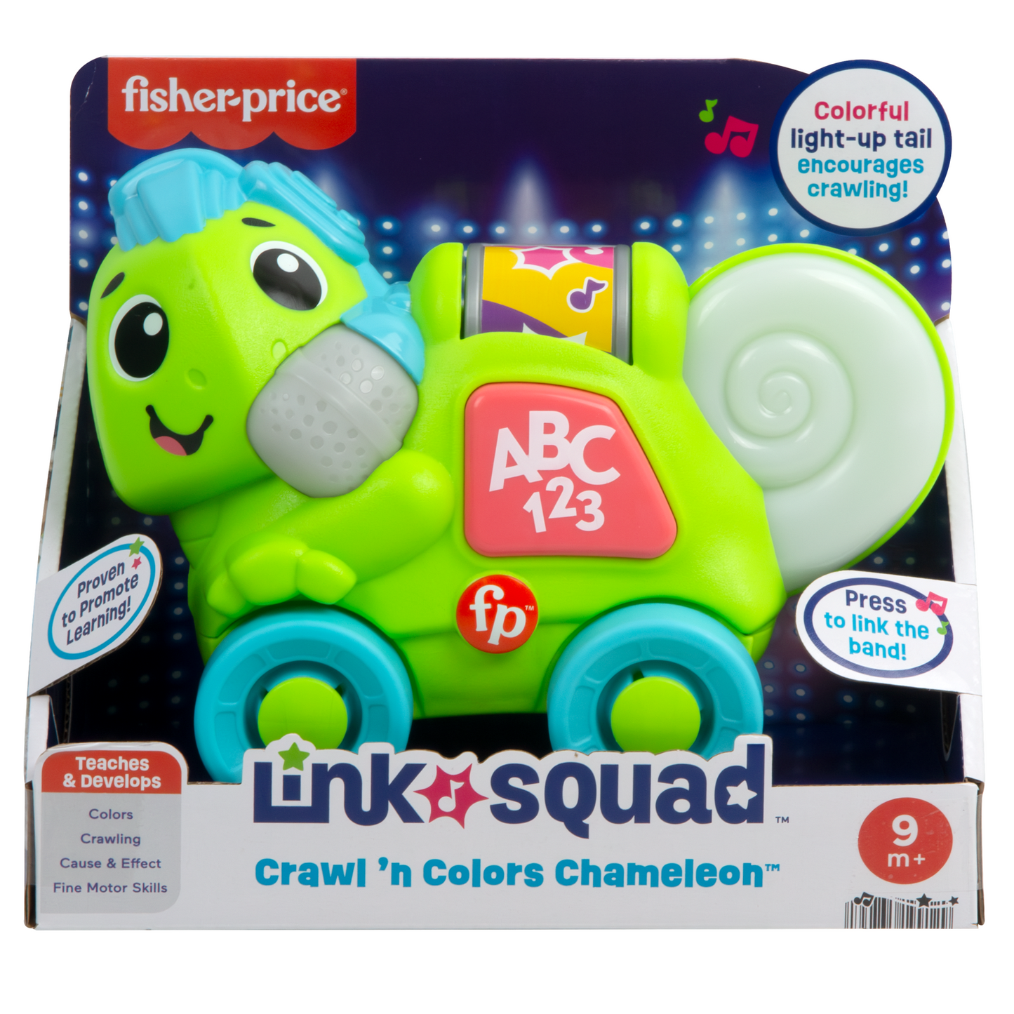 Fisher-Price Link Squad Crawl ‘n Colors Chameleon Baby Learning Toy With Music & Lights