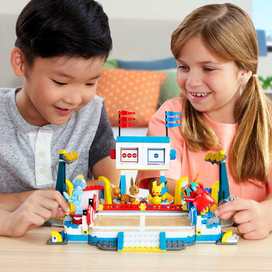 MEGA Pokémon Traning Stadium Building Toy Kit, With 5 Action Figures (1101 Pieces) For Kids