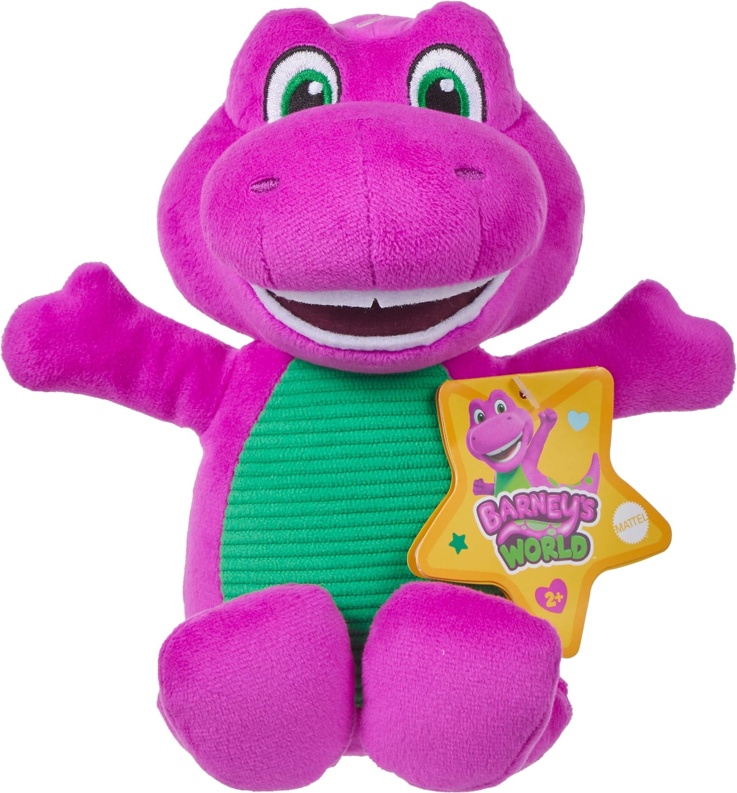 Fisher-Price Barney's World 8-Inch Plush Barney Toy Dinosaur For Toddlers & Preschool Kids