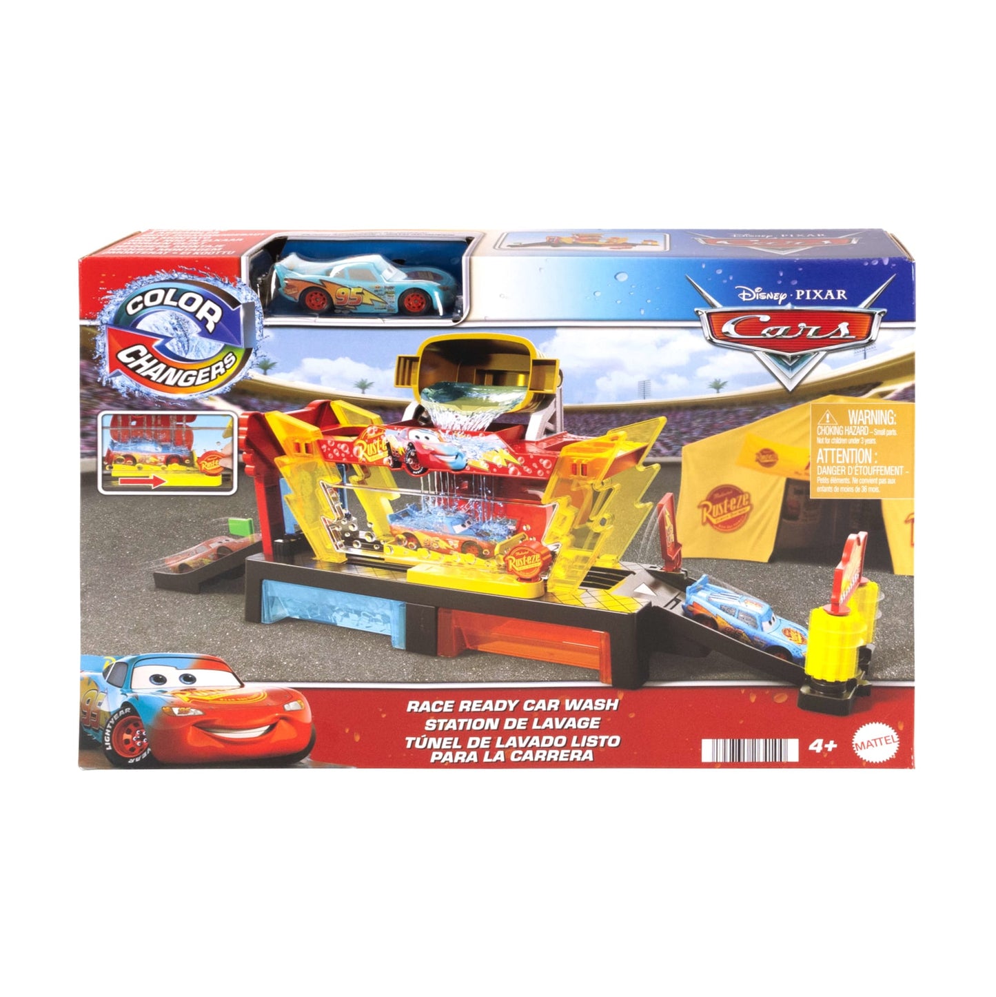 Disney And Pixar Cars Color Changers Race Ready Car Wash Playset & Color Changing Lightning Mcqueen