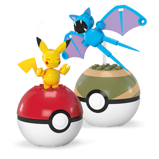 MEGA Pokémon Pikachu & Zubat Building Toy Kit, 2 Action Figures (40 Pieces) For Kids