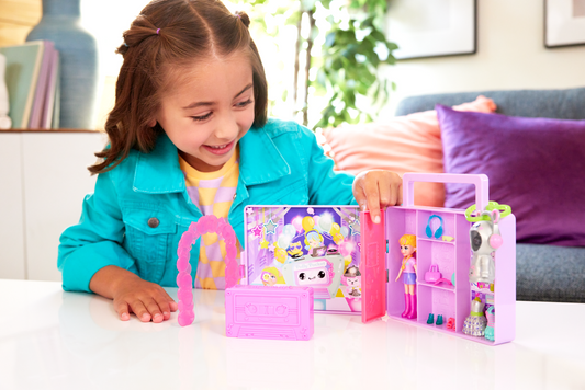 Polly Pocket Disco Dance Fashion Reveal Doll & Playset With Unboxing Surprises & Water Play