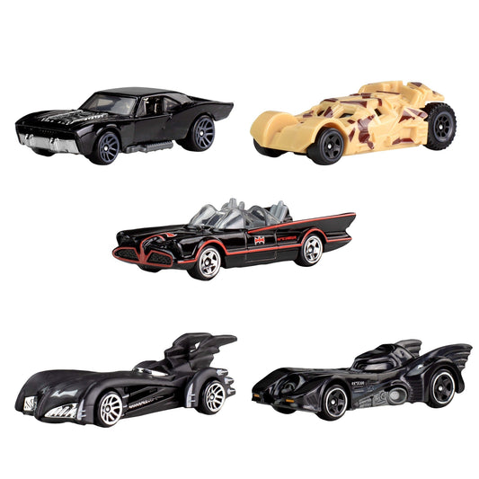 Hot Wheels Batman 85Th Anniversary 5-Pack Of Toy Vehicles, 5 Different Batmobile Replicas