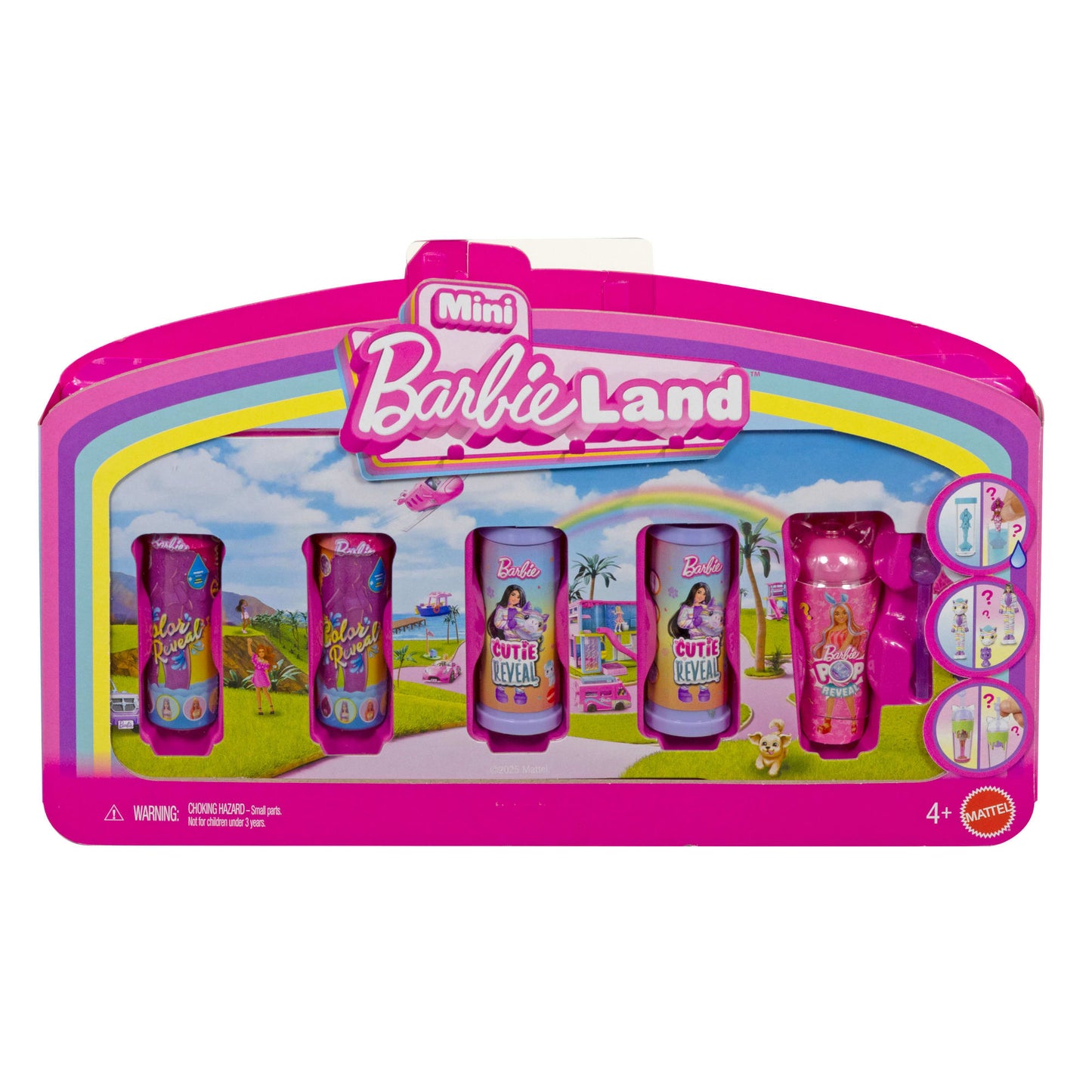Barbie Mini Barbie Land 5 Dolls Reveal Pack, 1.5-Inch Mini Dolls With Surprise Reveal & Sensory Play Piece