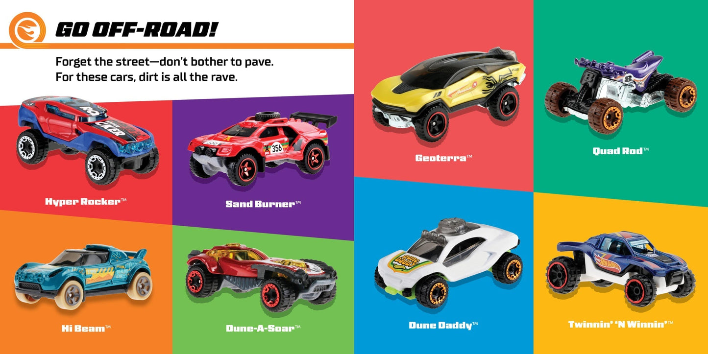 Hot Wheels Ready, Set, Race! Board Book For Babies & Toddlers, 100 Car Illustrations