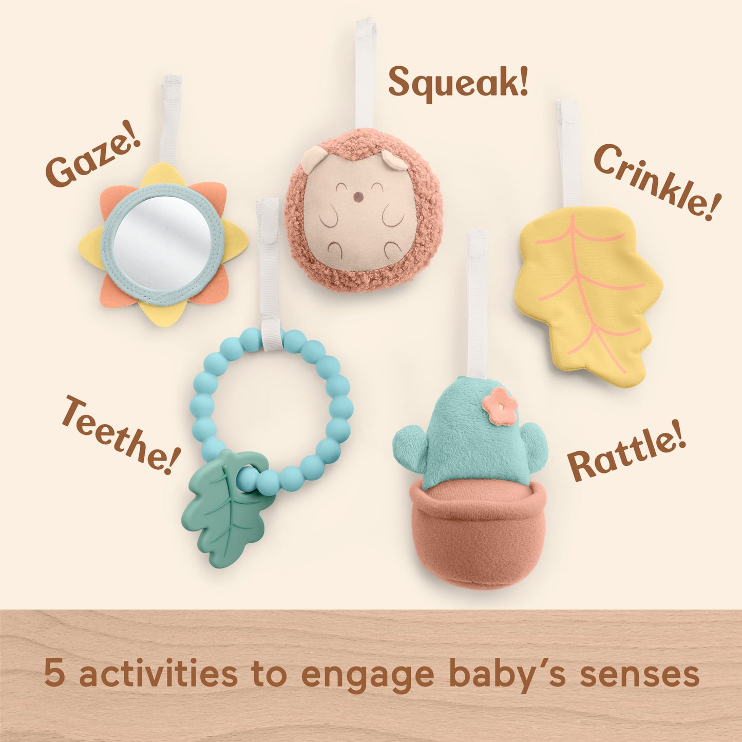 Fisher-Price Wood Baby Playmat Lay & Play Deluxe Activity Gym With Wooden Frame & Tummy Time Sensory Toys For Newborns 0+ Months