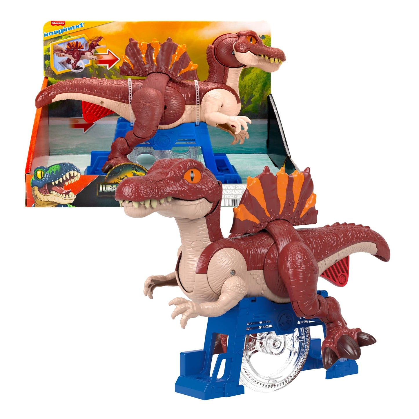 Fisher-Price Imaginext Jurassic World Rebirth Sprinting Spinosaurus Dinosaur Toy With Lunge & Chomp