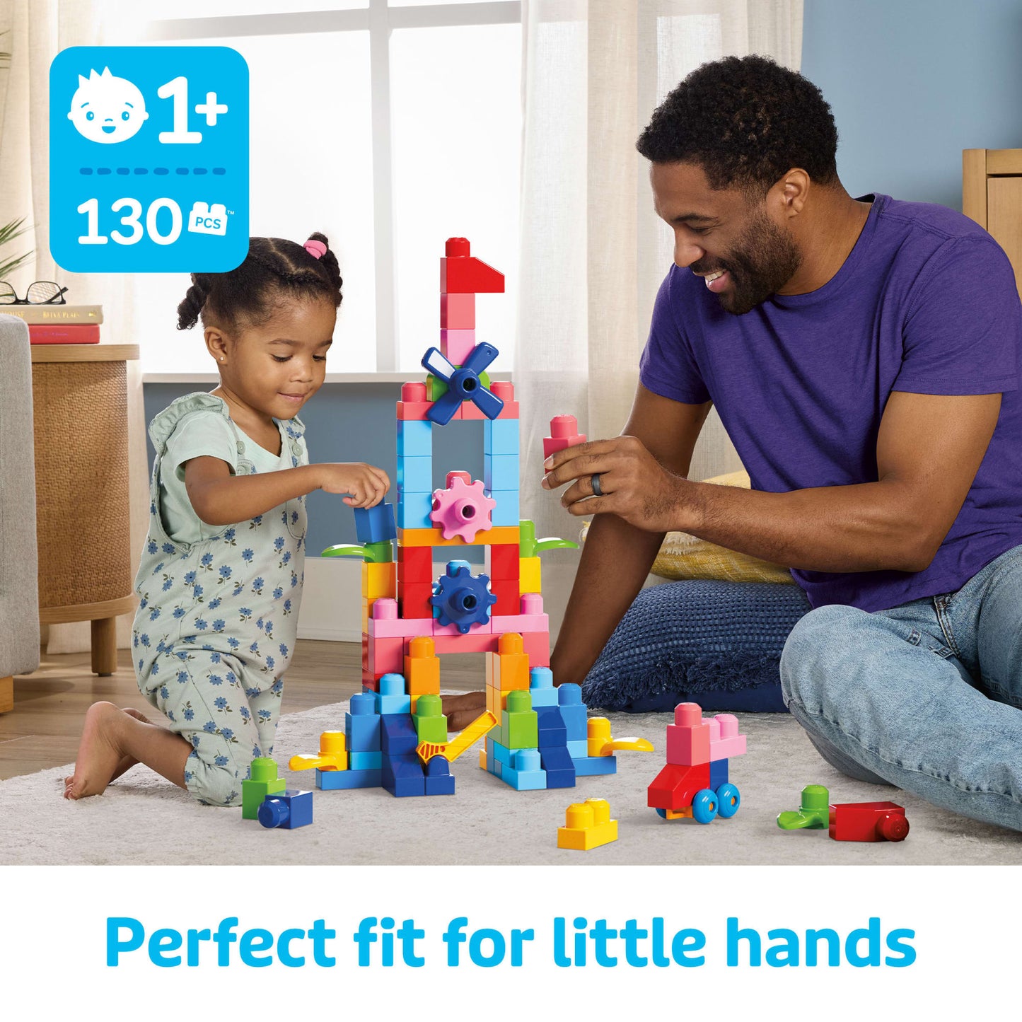 MEGA BLOKS First Builders Big Bag Of Blocks Toy Blocks With Storage Bag (130 Pieces) For Toddler