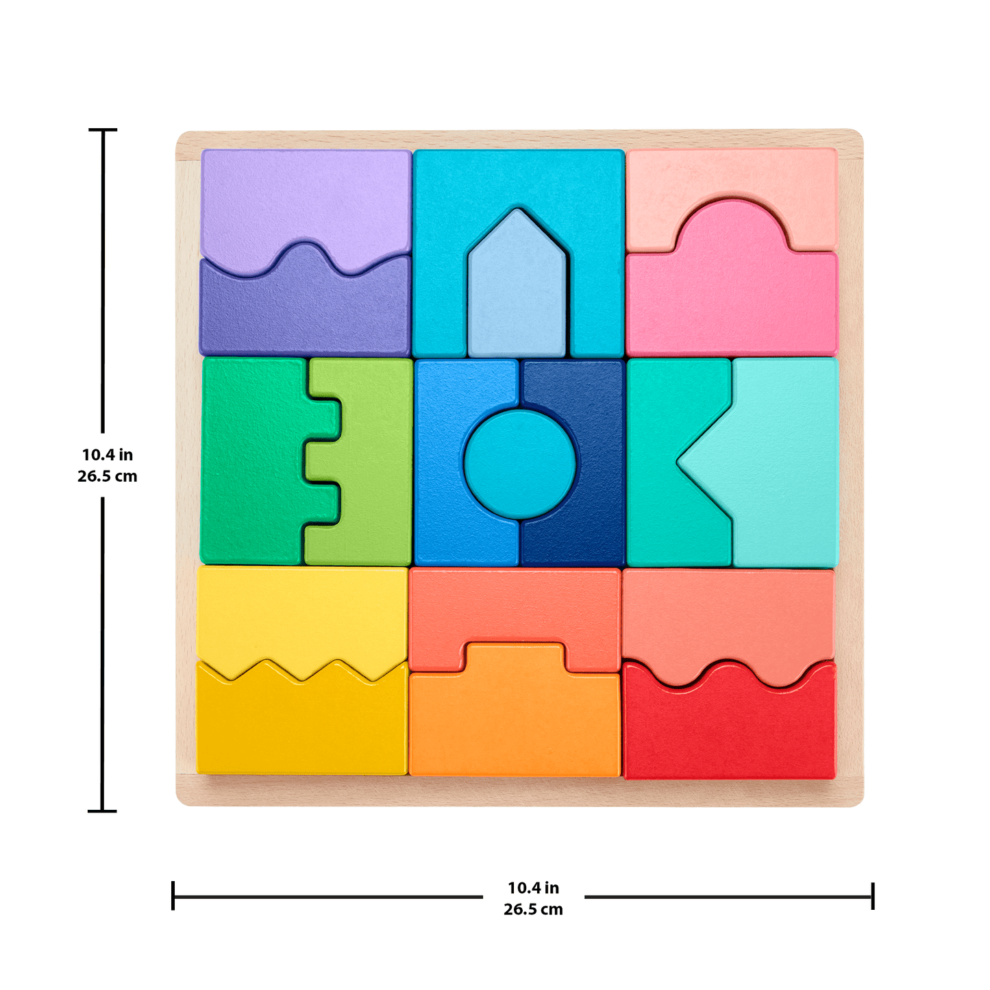 Fisher-Price Wood Toddler Toy Interlocking Blocks Stacking Jigsaw Puzzle With 20 Wooden Pieces For Kids Ages 18+ Months