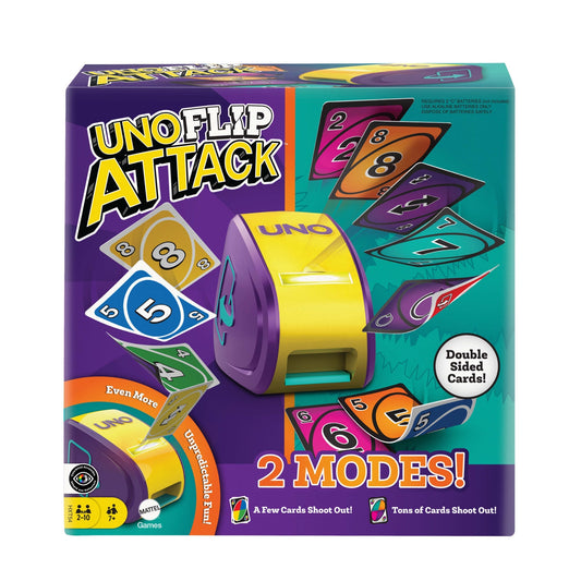 UNO Flip Attack Card Game For Family Nights, Game Nights, Travel, Camping & Parties