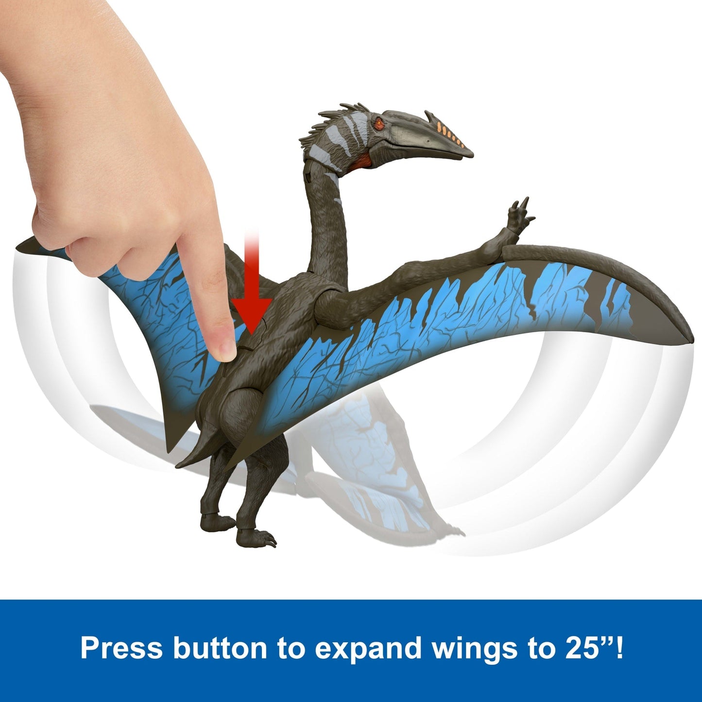 Jurassic World Rebirth Quetzalcoatlus Action Figure, Winged Dinosaur Toy With Sound, Aerial Ambush
