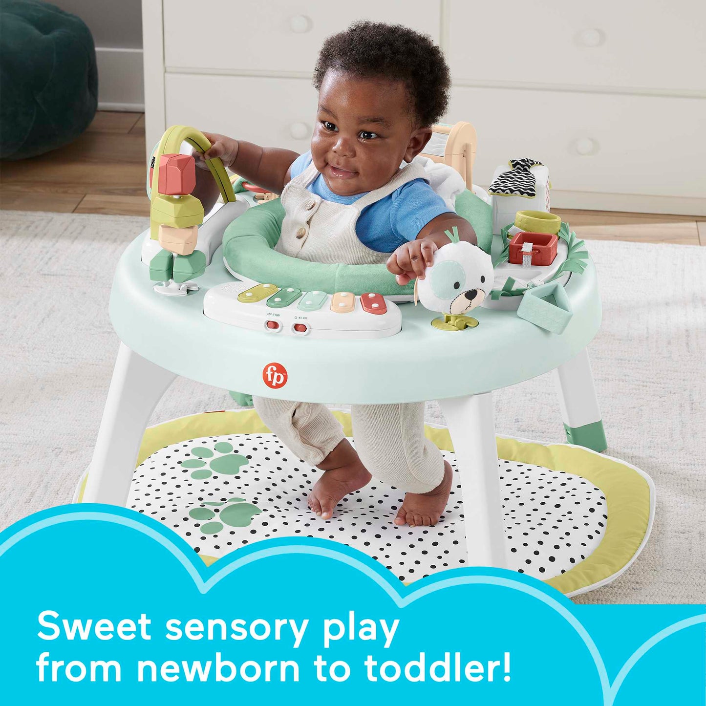 Fisher-Price 3-in-1 Baby Activity Center With Lights & Sounds, Play Mat, Toddler Toy, Snugapuppy