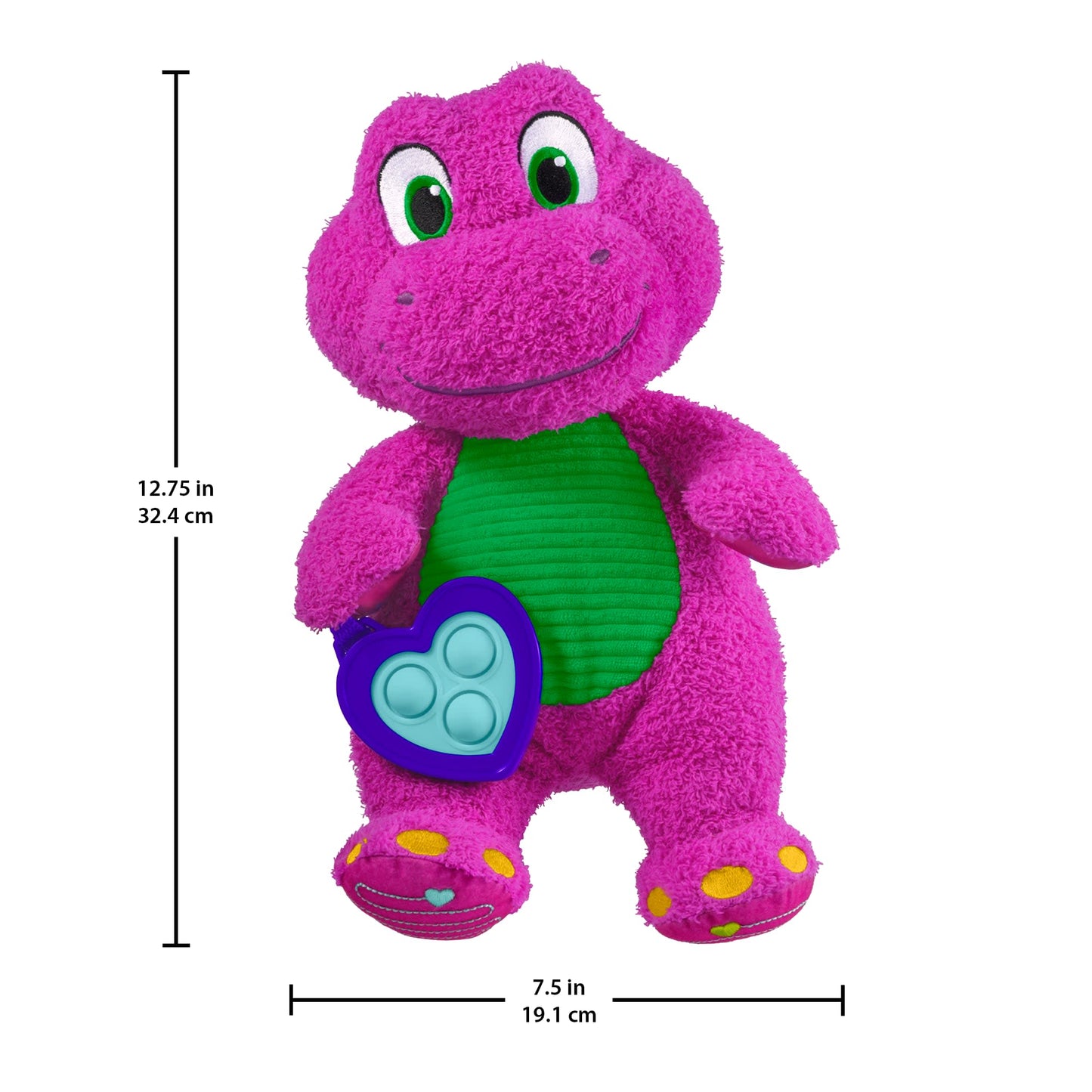 Fisher-Price Barney's World Sensory Barney Plush Toy With Fidget Activity For Toddlers