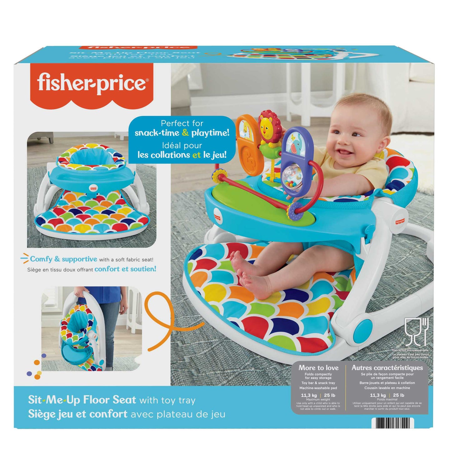 Fisher-Price Deluxe Sit-Me-Up Floor Seat With Toy Tray