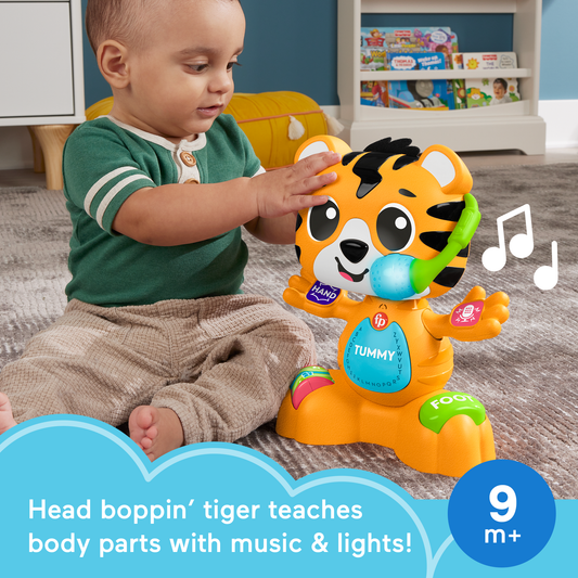 Fisher-Price Link Squad Bop & Groove Tiger Baby Learning Toy With Music & Lights