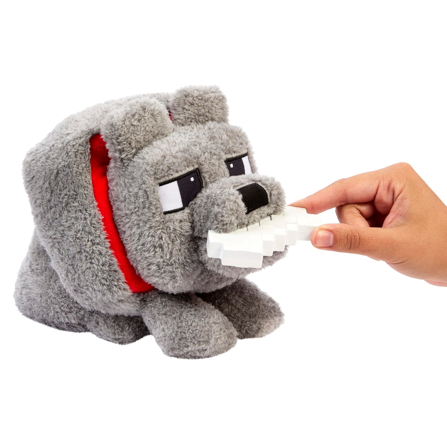 Minecraft Food Mode Dennis Plush Interactive Toy With Sounds & Bone Accessory, Inspired By The Movie