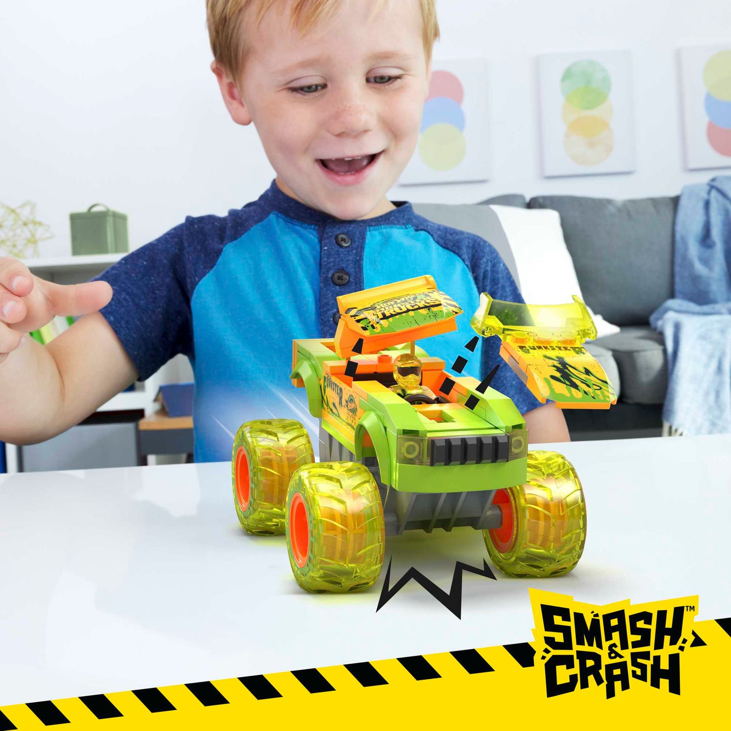 MEGA Hot Wheels Smash & Crash Gunkster Monster Truck Building Toy With 1 Figure (84 Pieces)