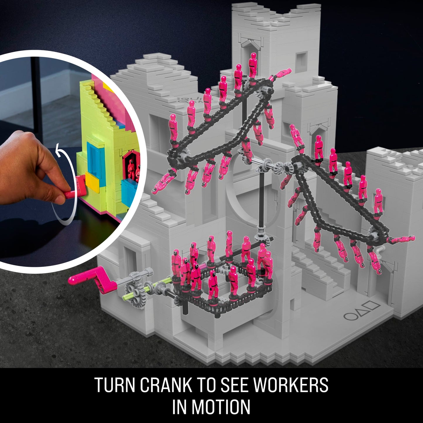 MEGA Squid Game Staircase Building Toy Kits With Action Figure (1707 Pieces) For Collectors