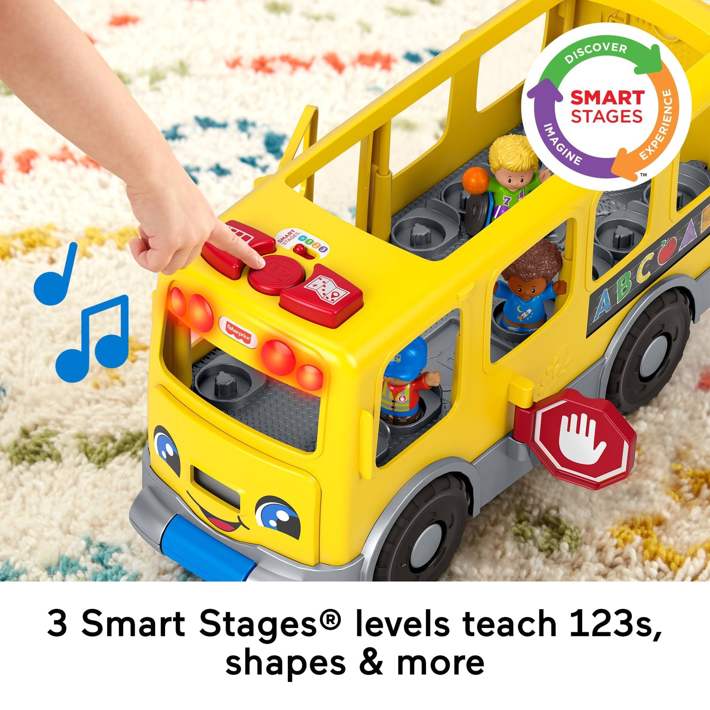 Fisher-Price Little People Big Yellow School Bus & Community Heroes Figures, Musical Toddler Toy