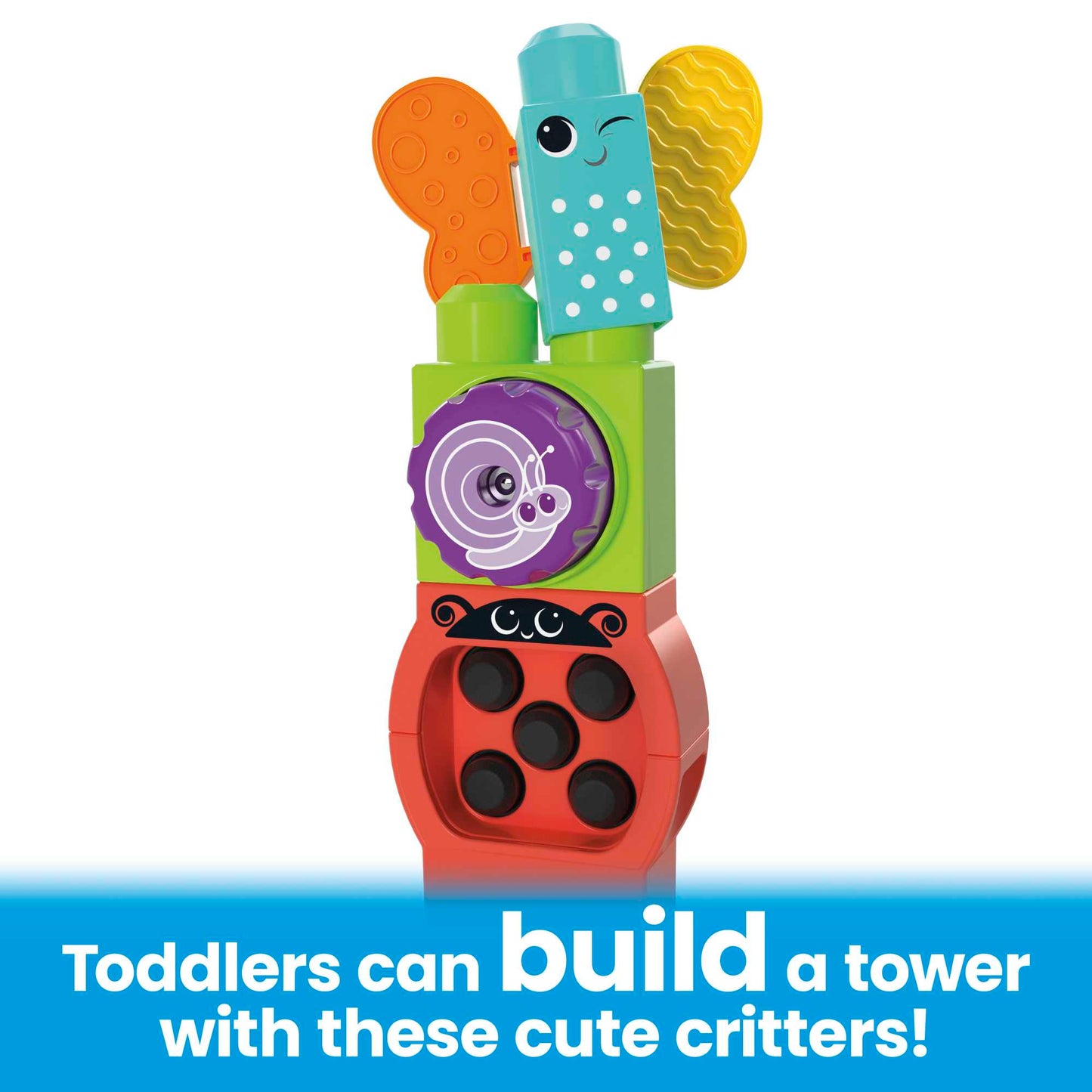 MEGA Bloks Move N Groove Caterpillar Sensory Building Toys For Toddlers 1-3 (30 Pcs)