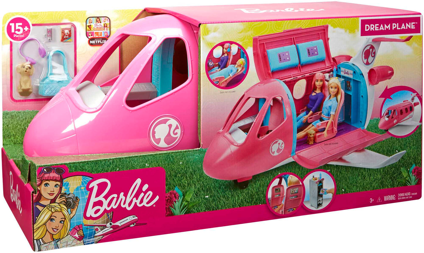 Barbie Dreamplane Airplane Playset With Puppy And Snack Cart, 15+ Accessories