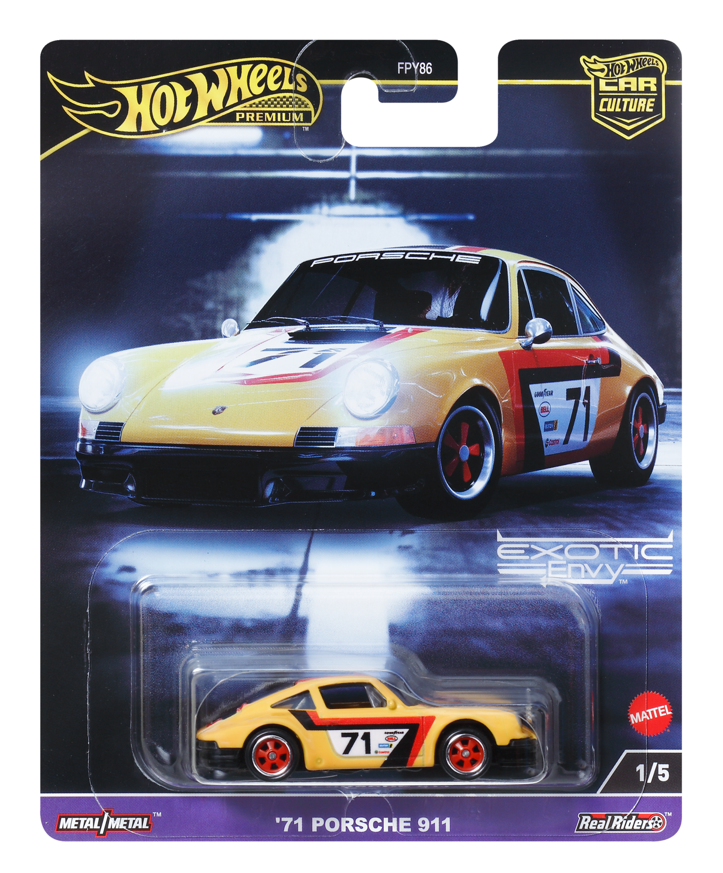 Hot Wheels Premium Car Culture Exotic Envy '71 Porsche 911 1:64 Scale Collectible Toy Vehicle
