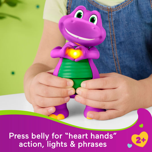 Fisher-Price Barney's World Heart Hands Barney Toy Figure With Music & Lights For Kids