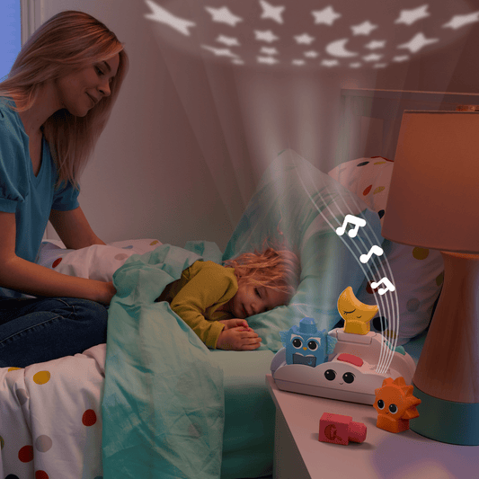 MEGA BLOKS Fisher- Price Rise & Snooze Night Light Sensory Block Toy (30 Pieces) For Toddler
