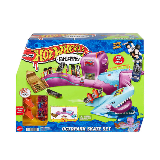 Hot Wheels Skate Octopark Playset, With Exclusive Fingerboard And Skate Shoes