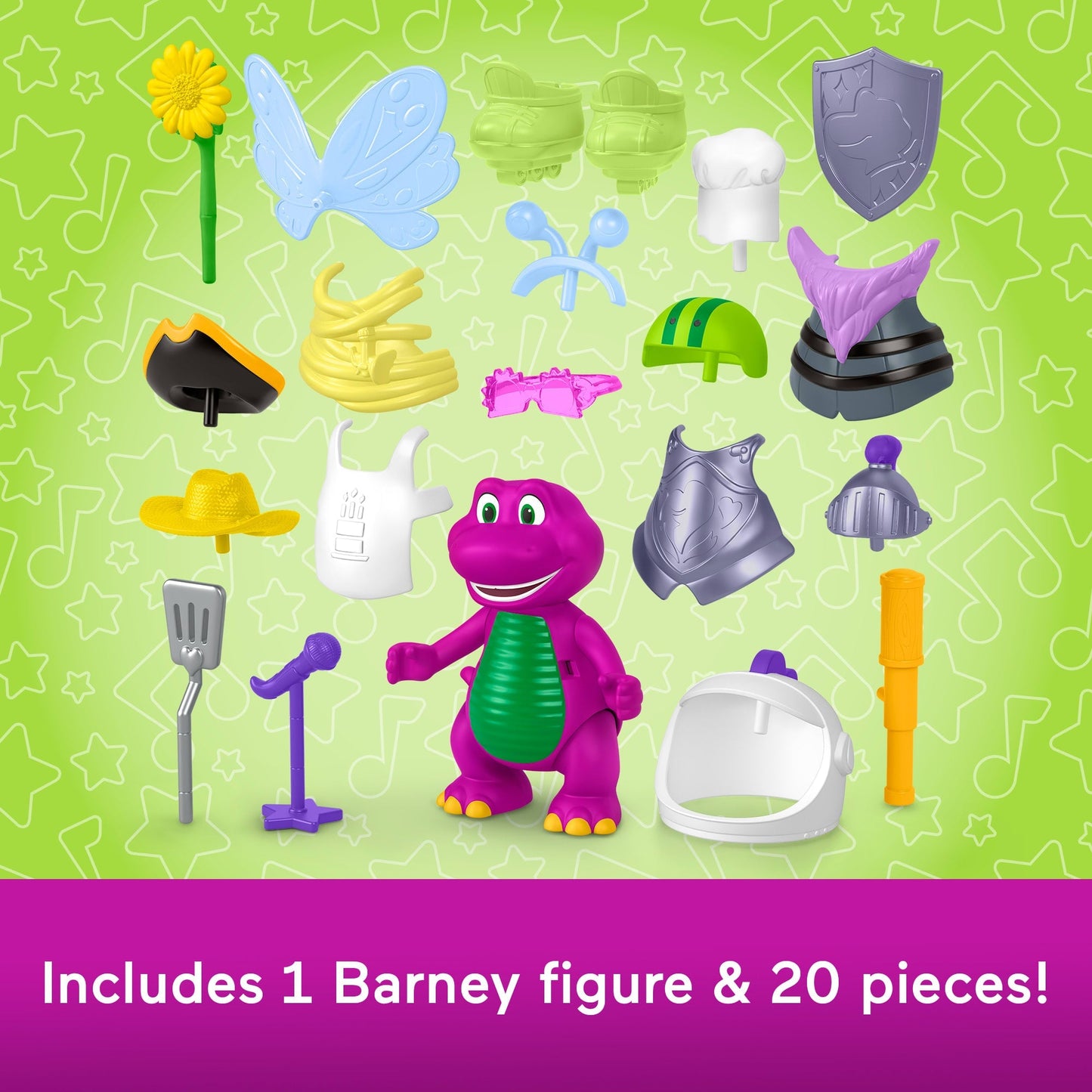 Fisher-Price Barney's World Dress Up Barney Set, 1 Figure & 20 Pieces